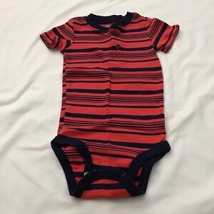 (Brand New) Red and Navy Striped Onesie